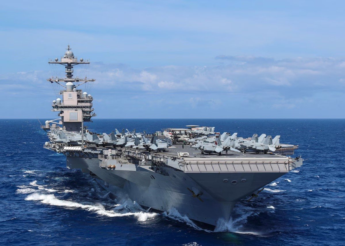 Washington mengerahkan kapal induk terbesar di dunia, USS Gerald R. Ford.
